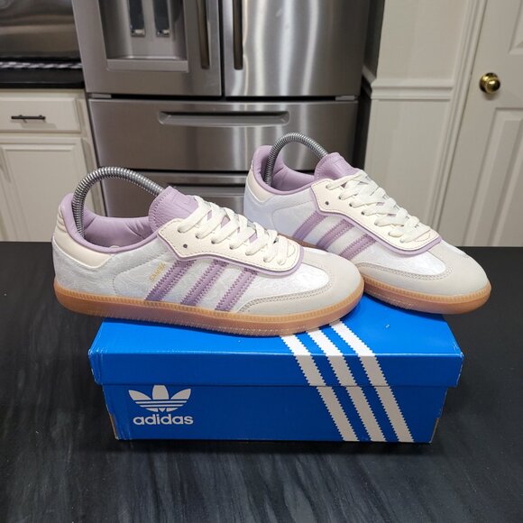 Adidas Samba OG Cream White Preloved Fig Women's Size 7.5 Gum Sneakers IE1417 - Picture 1 of 16